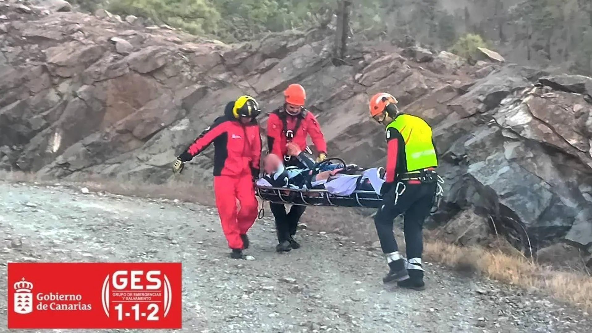 Rescatan a ciclista herido en la GC-216 tras caída en el pinar de Tamadaba