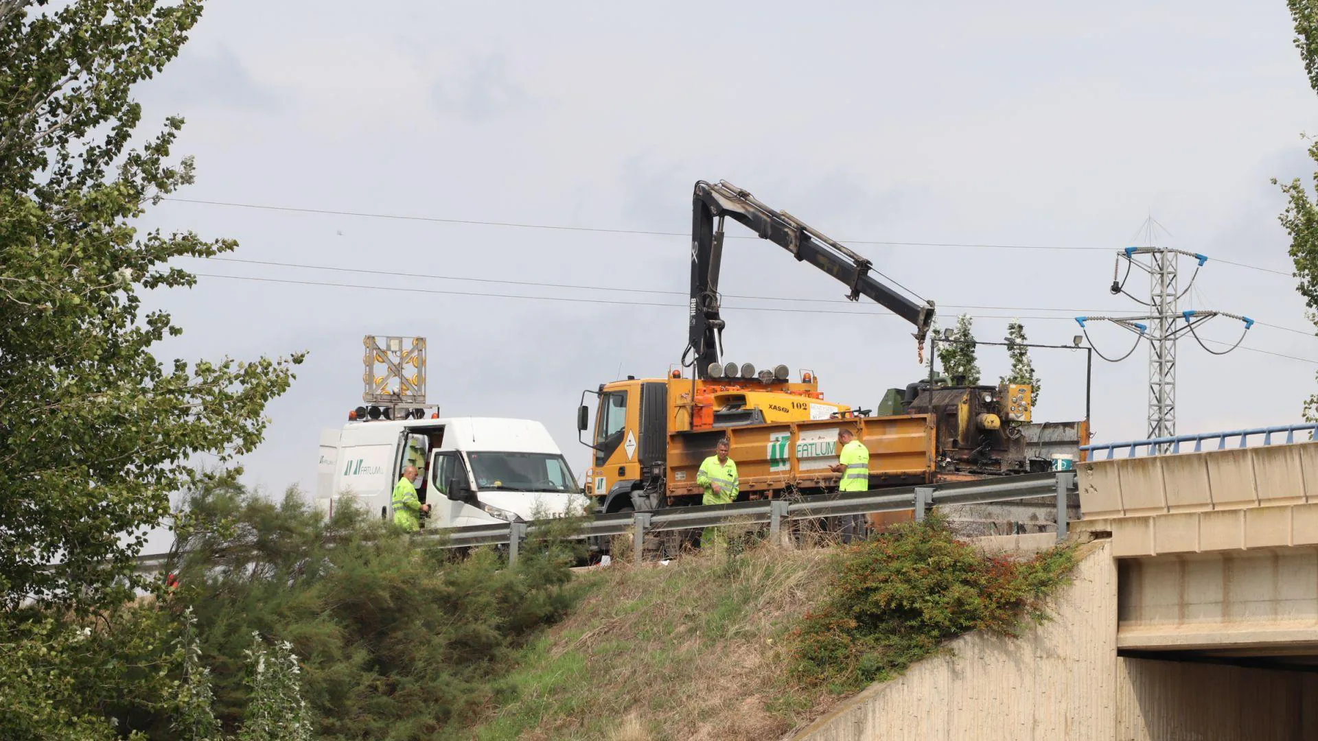 Fallece un operario en las obras de asfaltado en la variante de la N-232 de Alfaro
