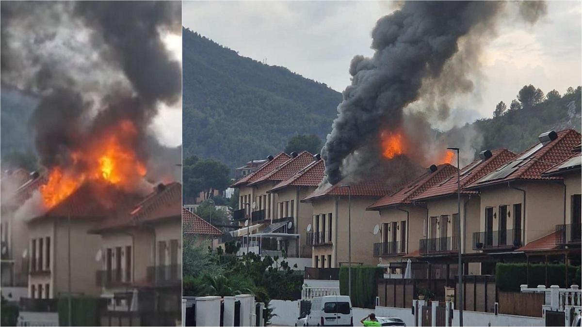 Un rayo causa un grave incendio en una vivienda de un pueblo de Castellón