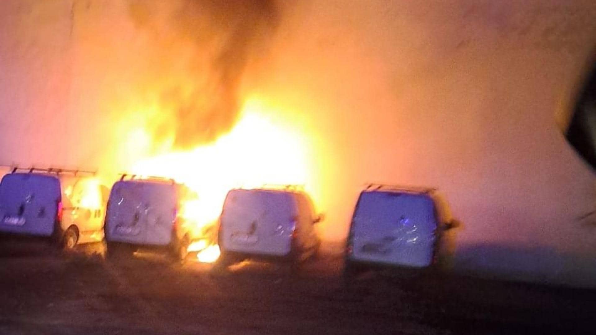 Incendio provocado de vehículos causa daños en Arrecife, Lanzarote