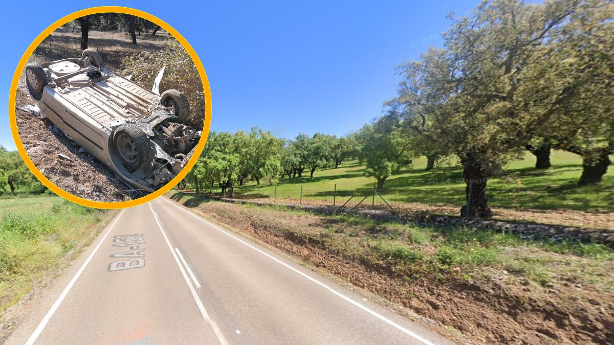 Hombre de 65 años herido grave en accidente de tráfico en Jerez de los Caballeros