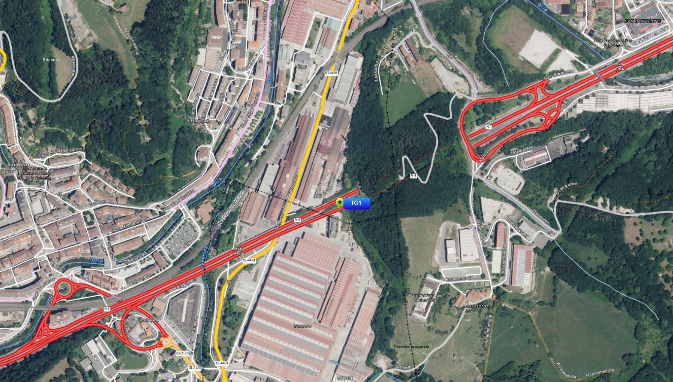 Otro corte de carretera en dirección a Vitoria