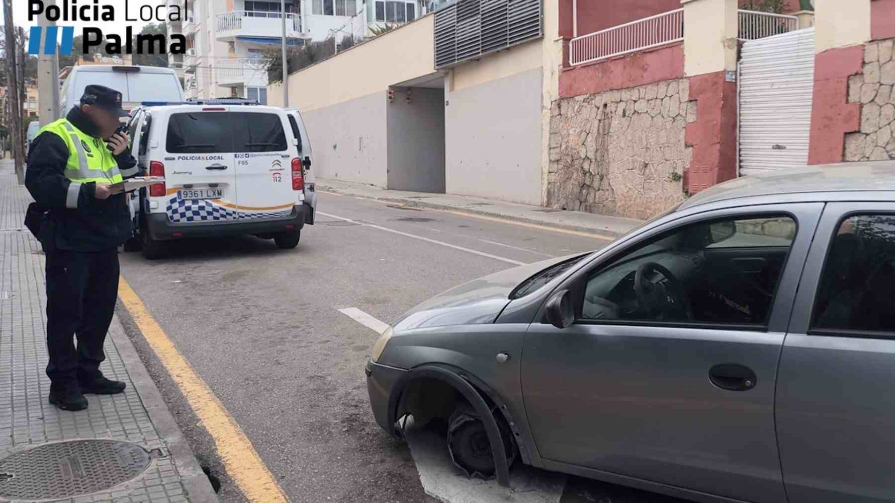 Detenido un hombre en Palma por conducir sin neumático tras consumir alcohol y drogas