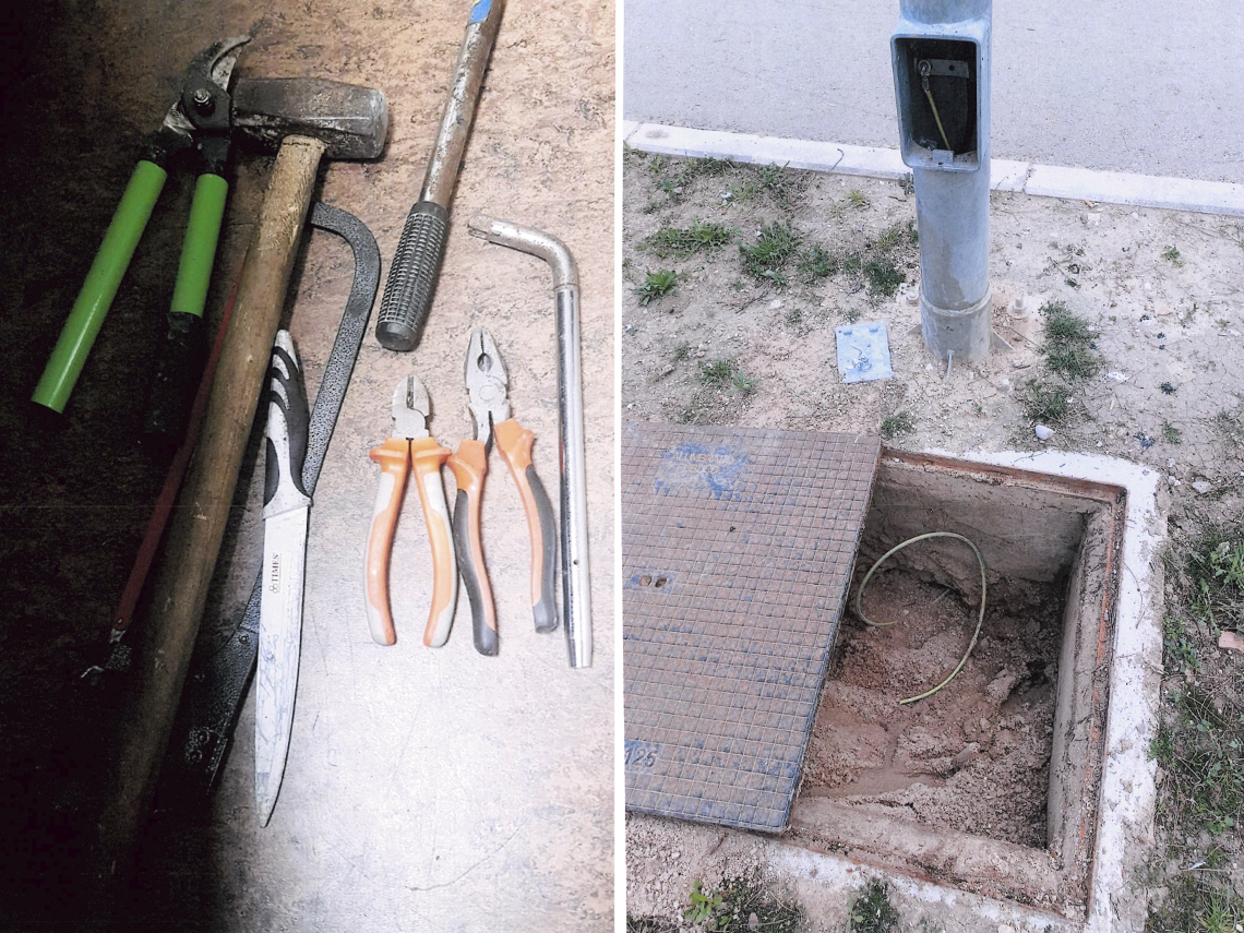Dos detenidos en Torrejón de Ardoz por robar cableado del alumbrado público