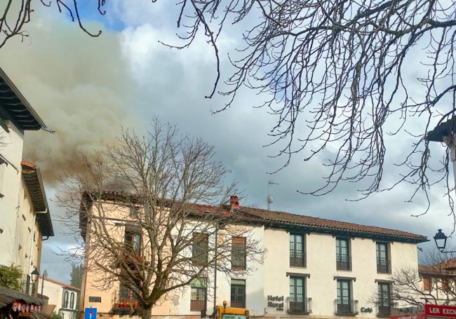 Incendio de una casa en Covarrubias, Burgos.