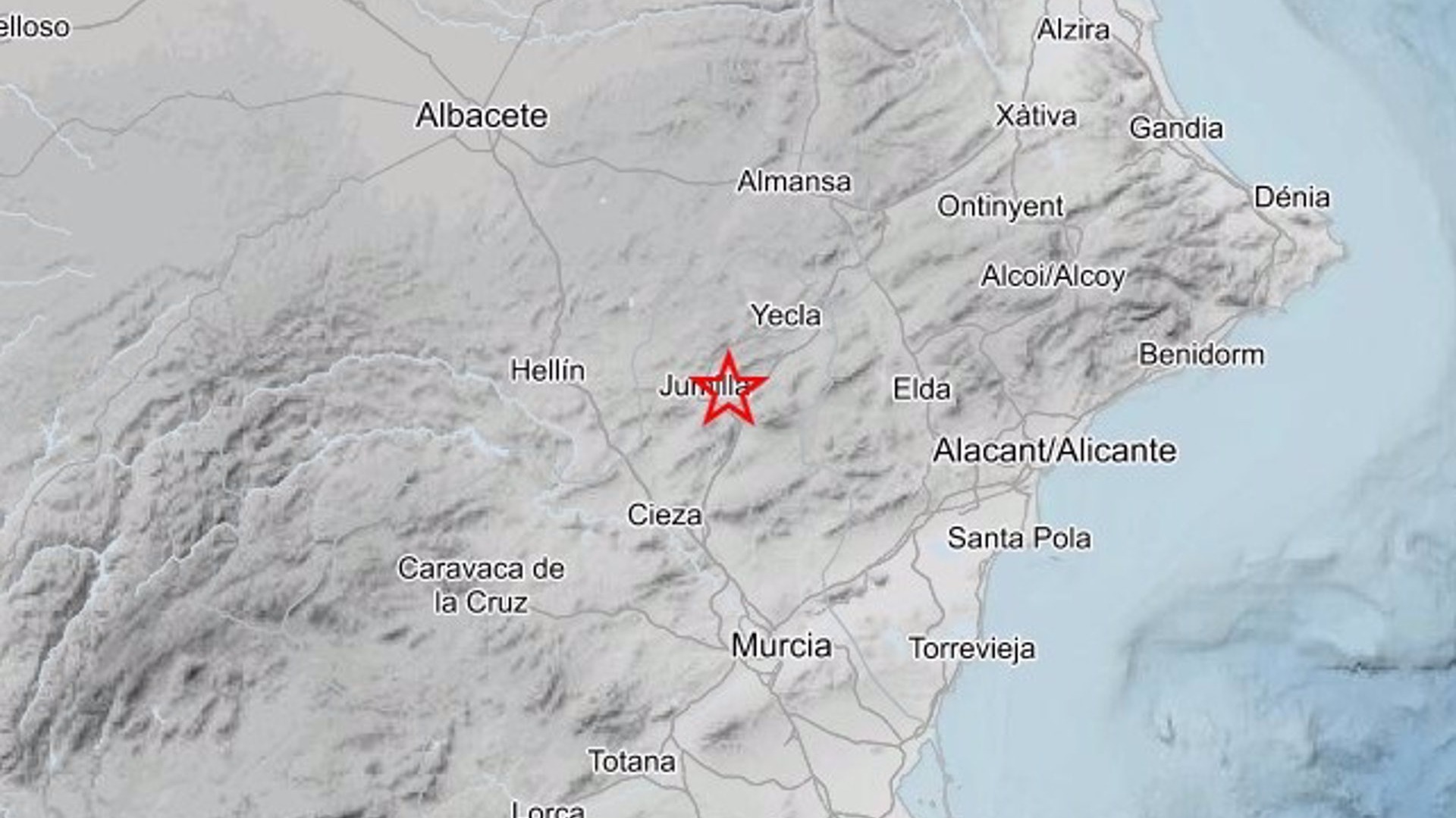 Jumilla registra un terremoto de  2,3 grados de magnitud