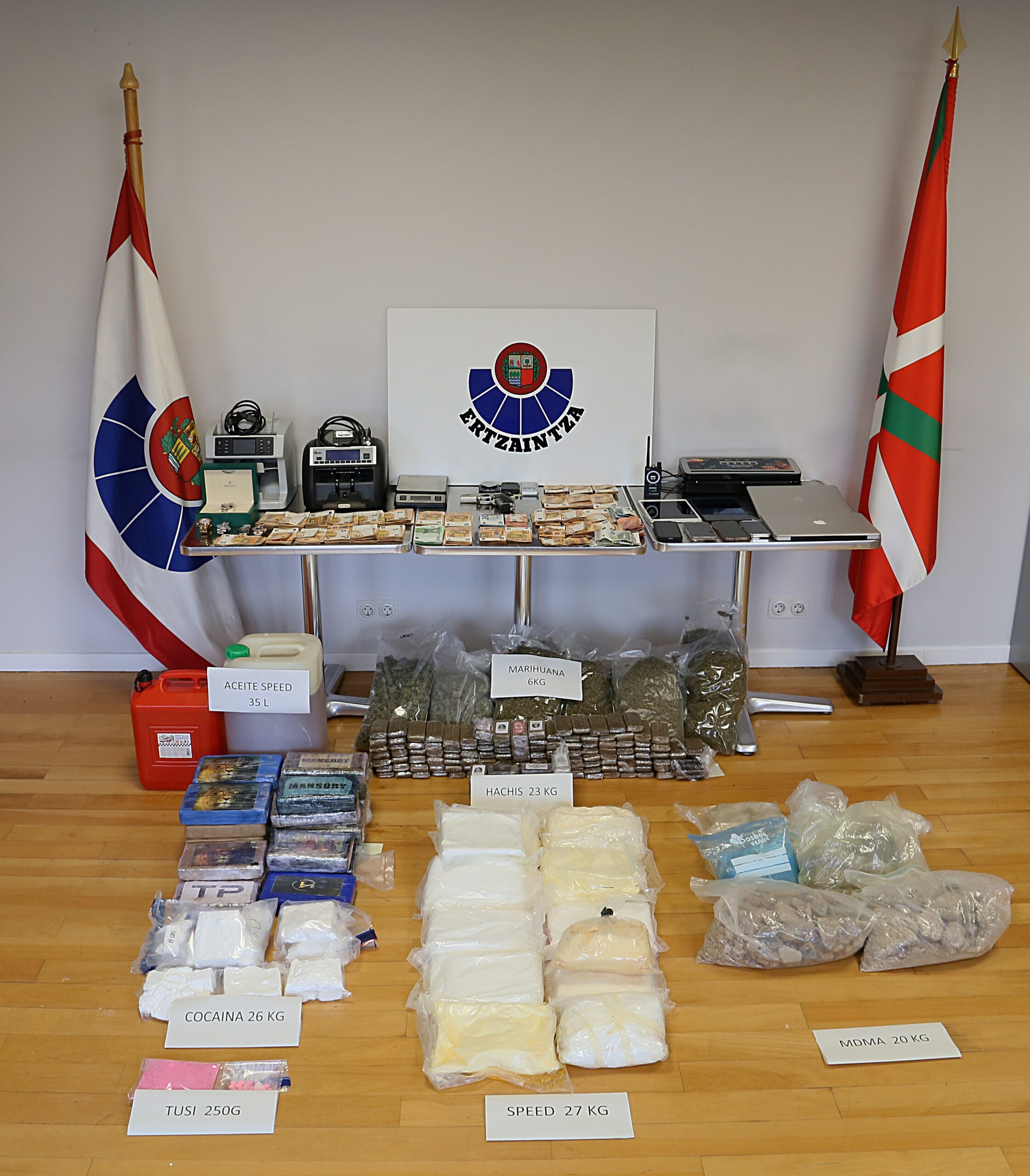 Una operación contra el tráfico de droga en Bizkaia se salda con 13 detenidos y 7 investigados