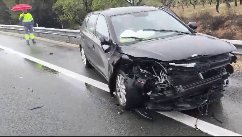 La falta de visibilidad por la lluvia provoca un accidente en la RM-15 a la altura de Bullas