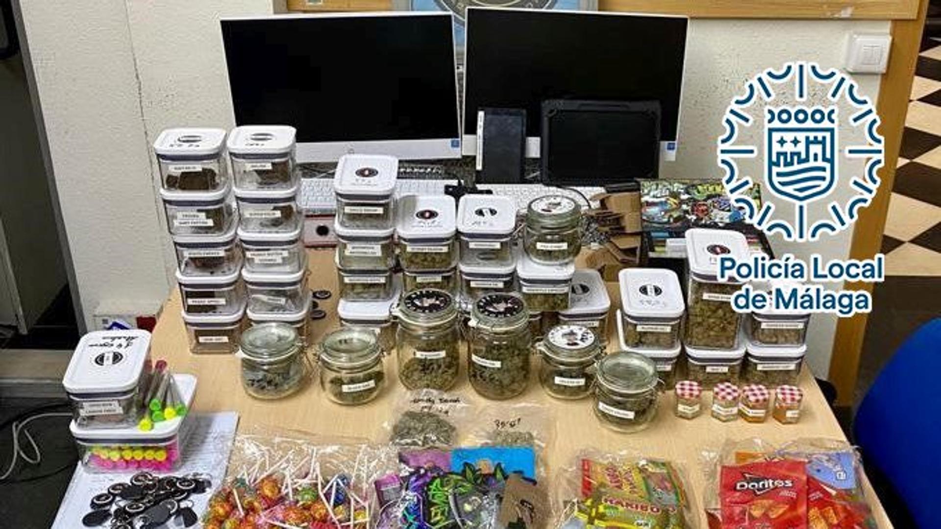 Ocho detenidos en el cierre de cuatro establecimientos procannabis en Málaga