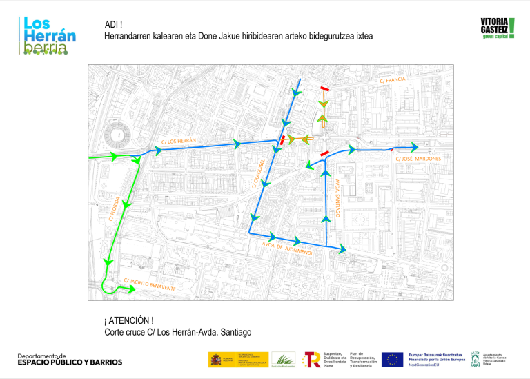 Comienzan las obras de asfaltado y señalización en la calle Los Herrán en Vitoria-Gasteiz