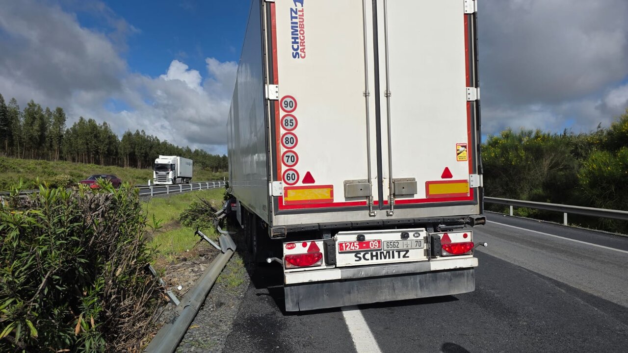 El camión accidentado obstaculizó la autovía