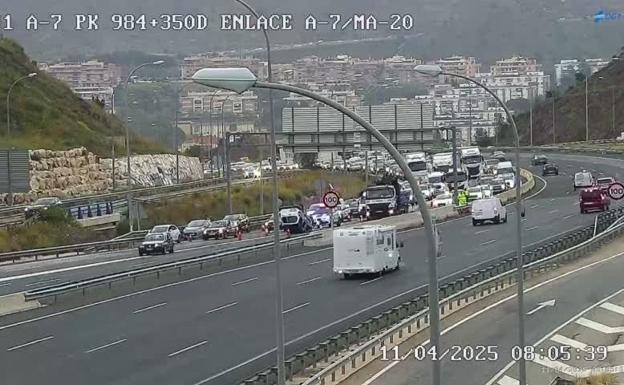 Imagen del accidente captada por las cámaras de Tráfico