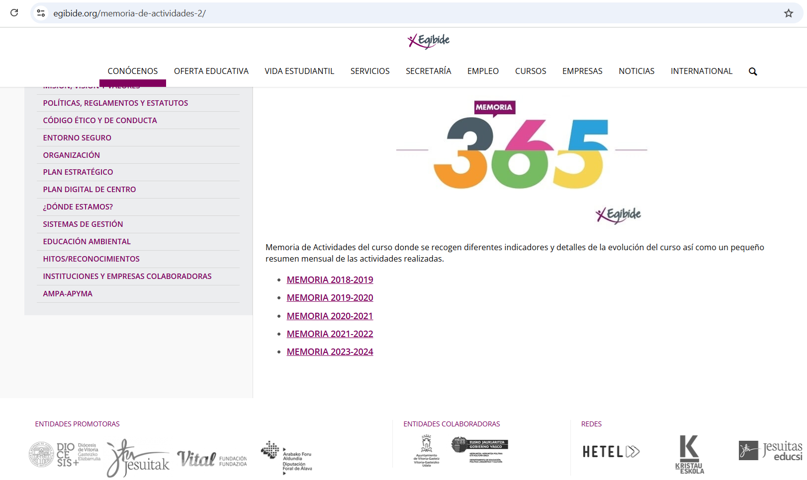 Egibide oculta un informe anual en Vitoria