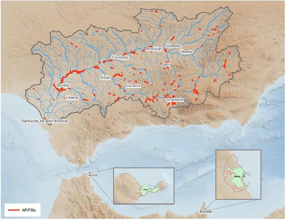 El mapa de las áreas de riesgo potencial. - CHG