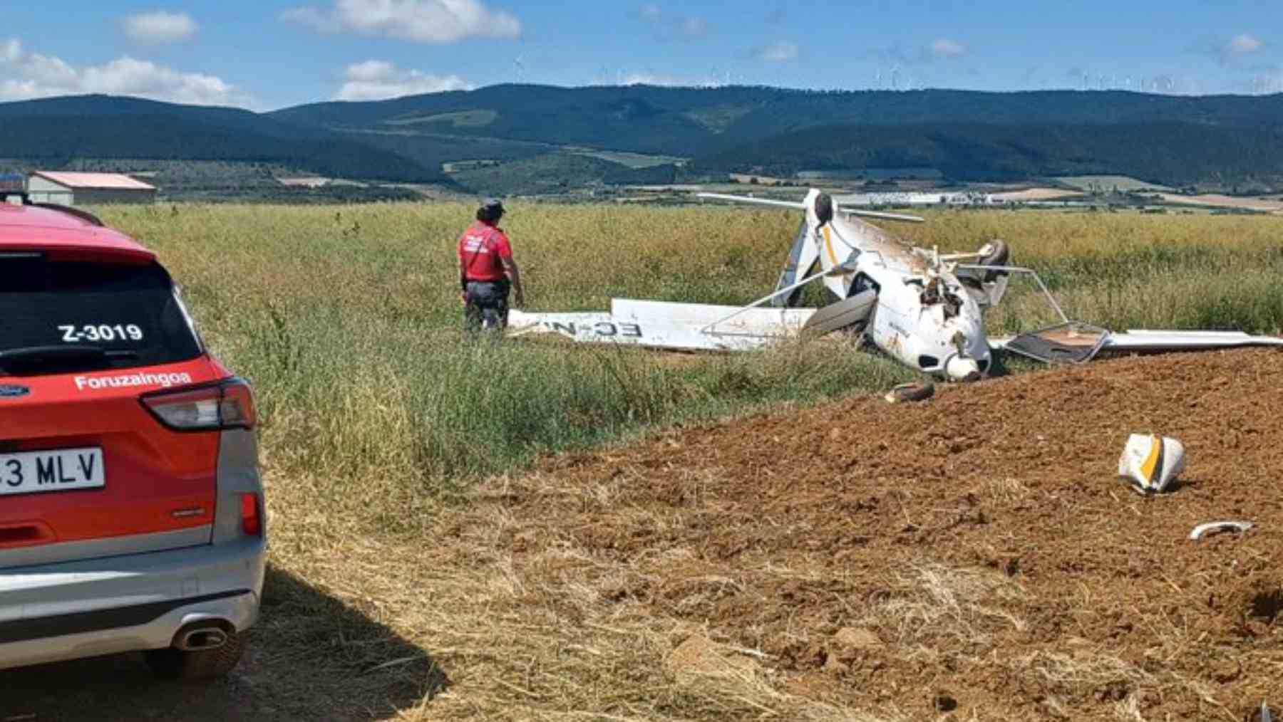 Avioneta se estrella cerca del aeródromo de Lumbier en Navarra sin víctimas mortales
