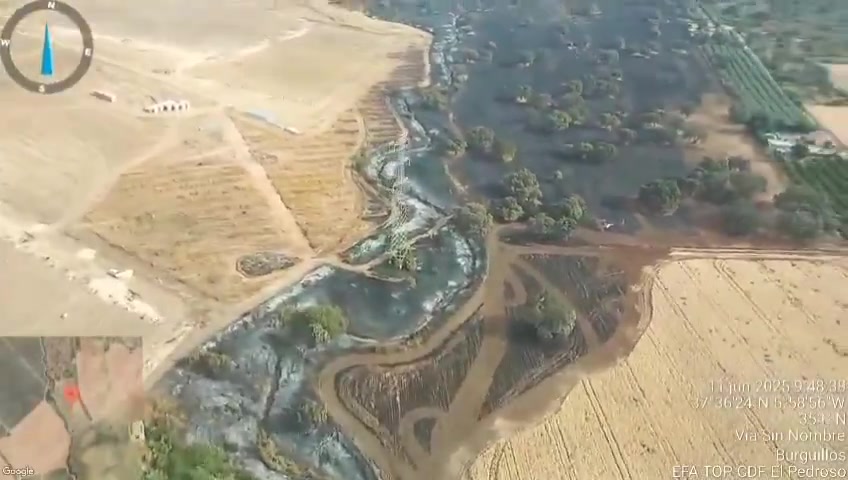 Estabilizado el incendio en Burguillos y Castilblanco de los Arroyos: el Plan Infoca logra controlar las llamas