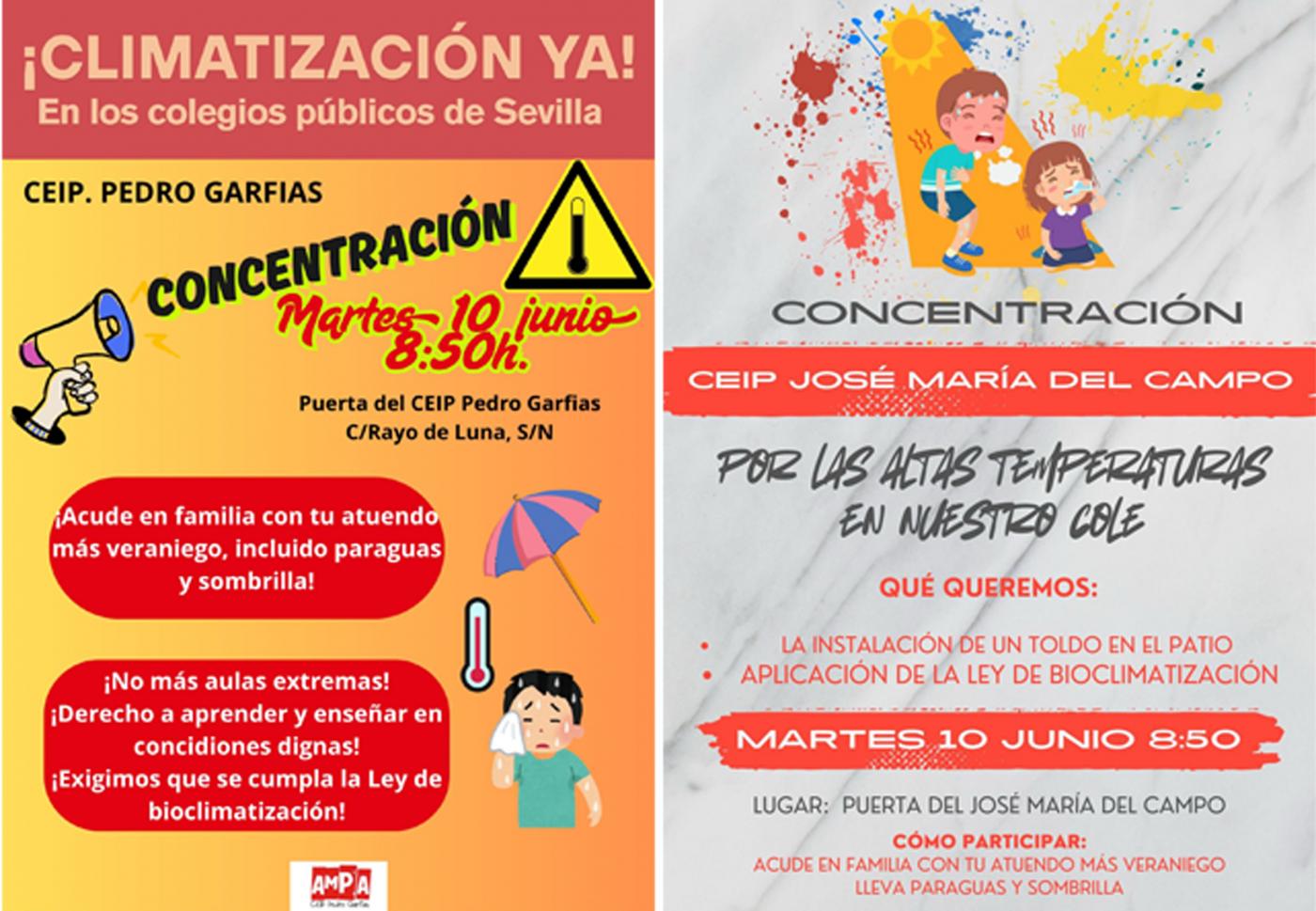 Los carteles de concentración de los colegios. - ampas