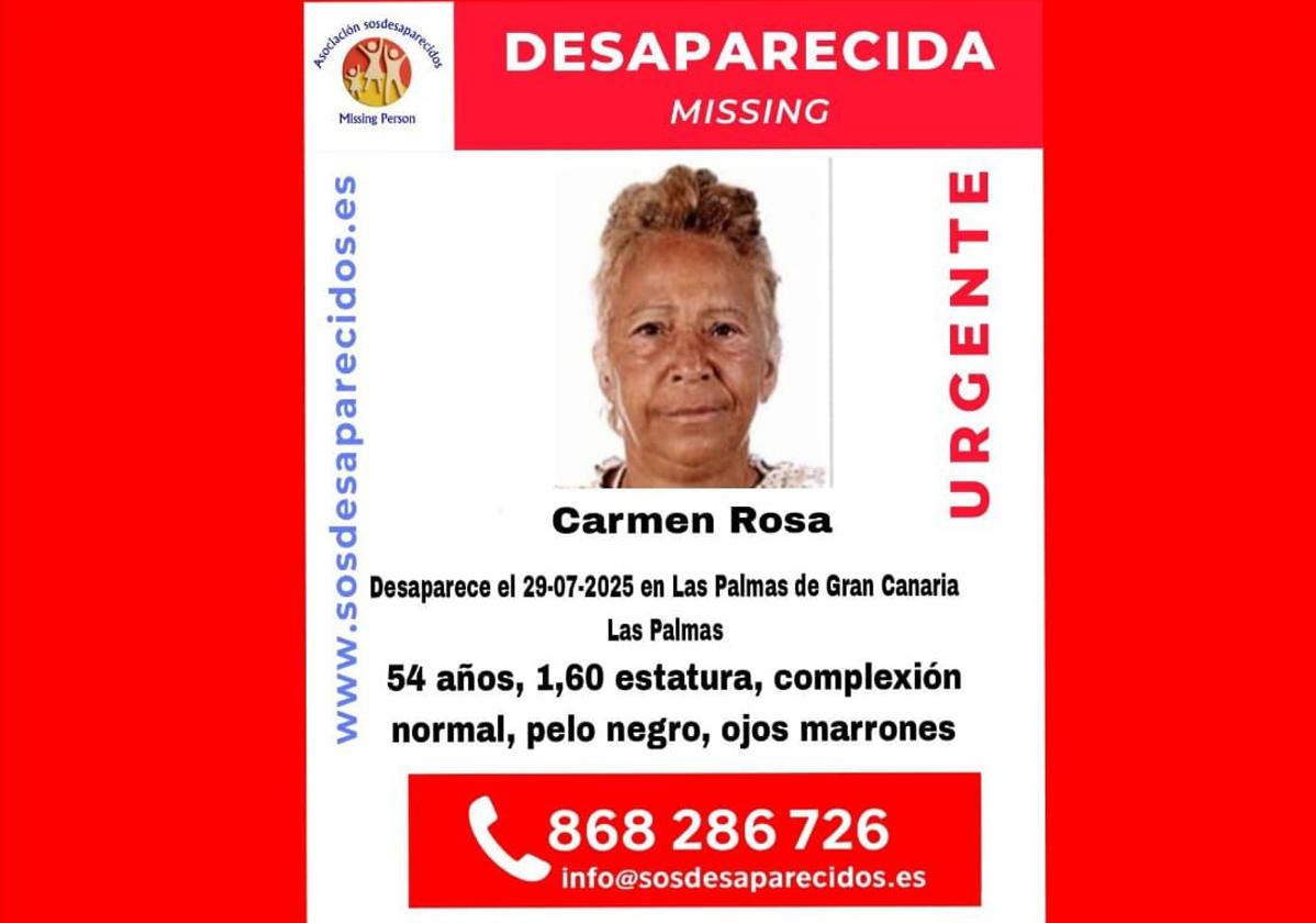 Buscan a Carmen Rosa, desaparecida en Gran Canaria