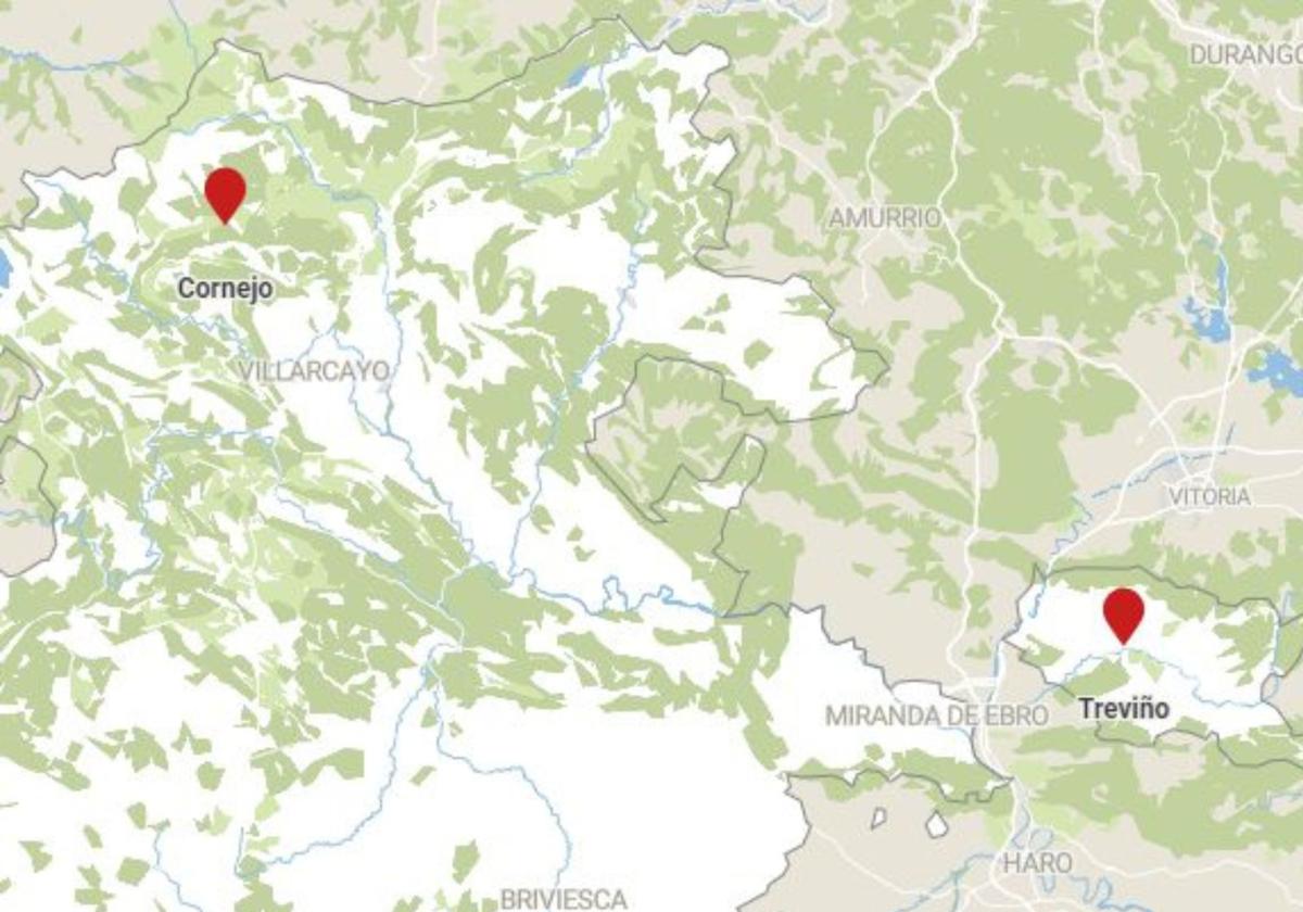 Dos motoristas resultan heridos en accidentes en la provincia de Burgos: uno en Treviño y otro en Cornejo.