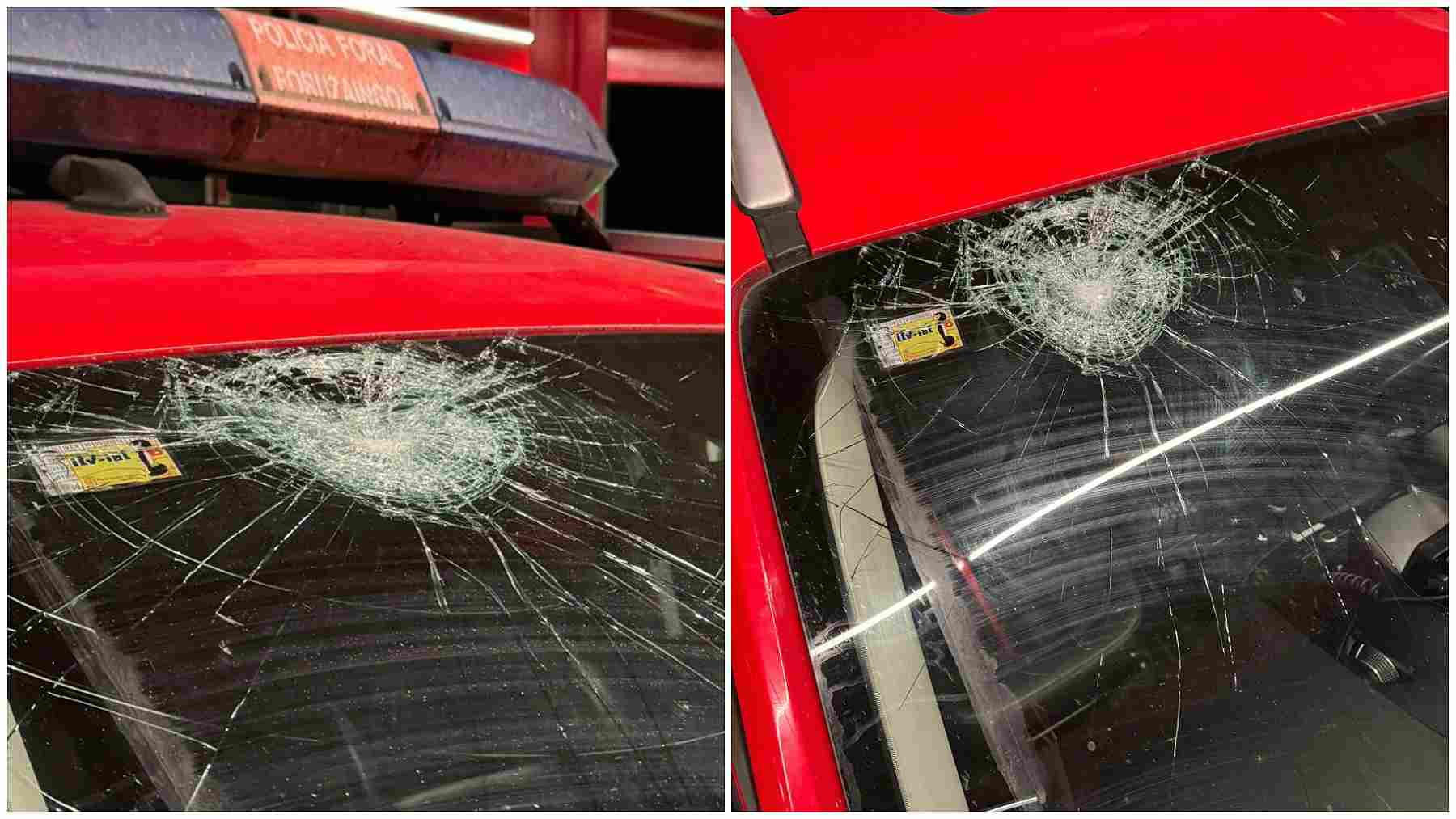 Jóvenes radicales atacan a pedradas y botellazos a la Policía Foral en un pueblo de Navarra