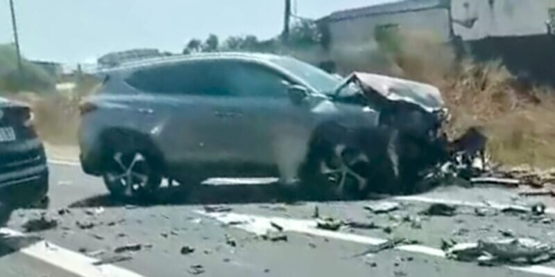 Tres heridos tras un choque múltiple en la A-5025, en Palos de la Frontera
