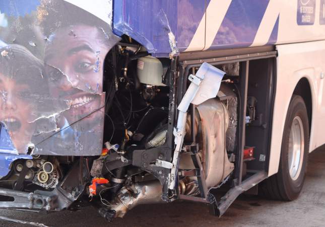 Autobus accidentado en el Bruc