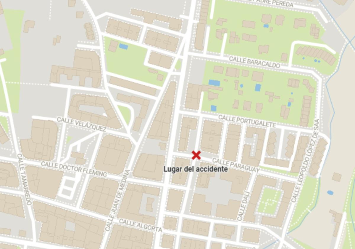 Herida una mujer en un accidente en el casco urbano de un pueblo de Burgos