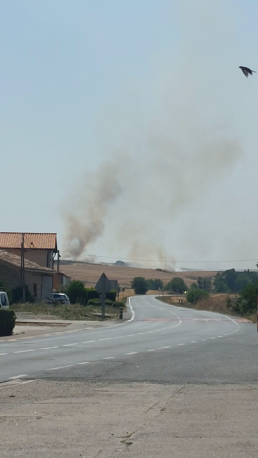 Declarado un incendio agrícola entre Tormantos y Cerezo