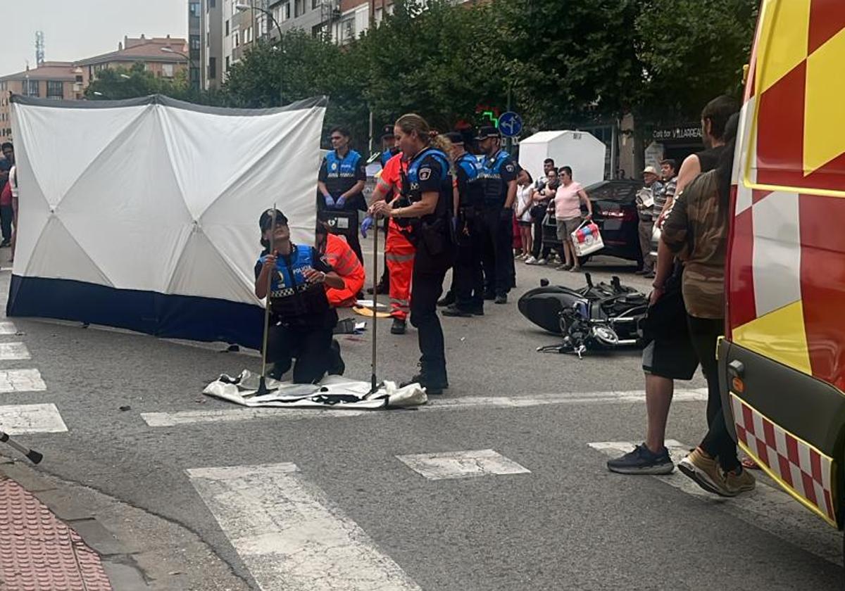 Muere un motorista en un accidente en pleno casco urbano de Burgos