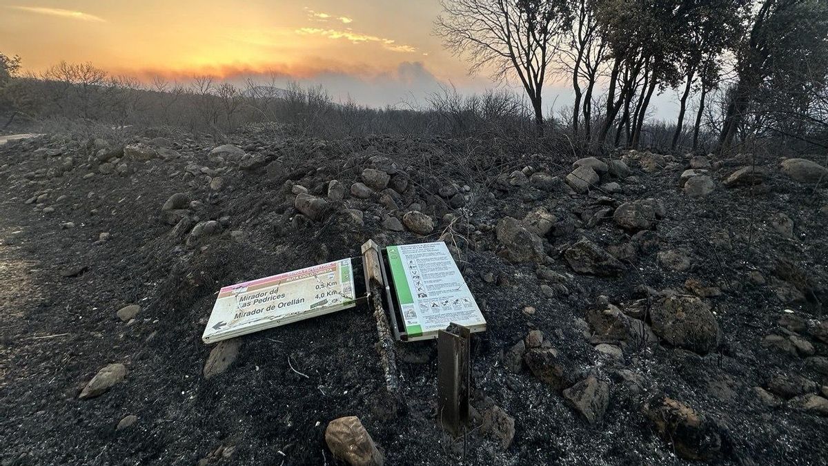 Desolación en Las Médulas tras los incendios forestales.