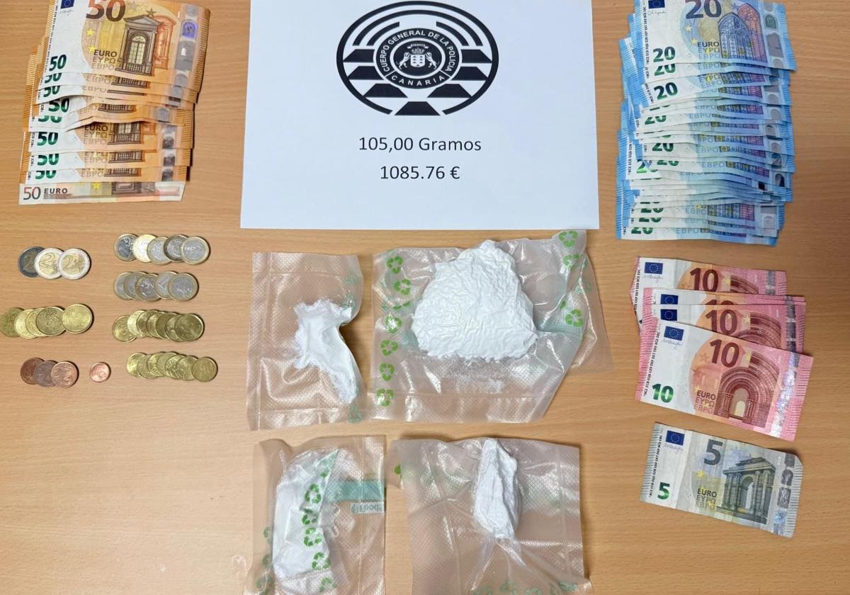 Detenido en Agüimes un joven de 19 años con cocaína y 1.085 euros en efectivo en su poder, según la Policía Canaria.