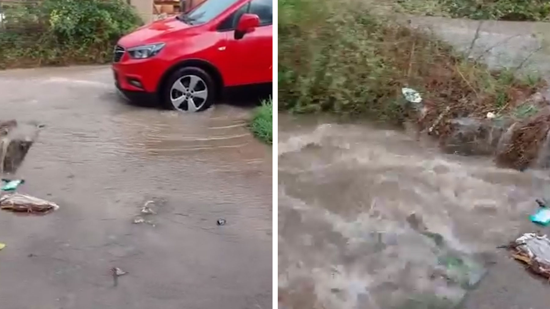 Mallorca: el torrente de Son Servera a punto de desbordarse casi aísla a una vecina en su casa