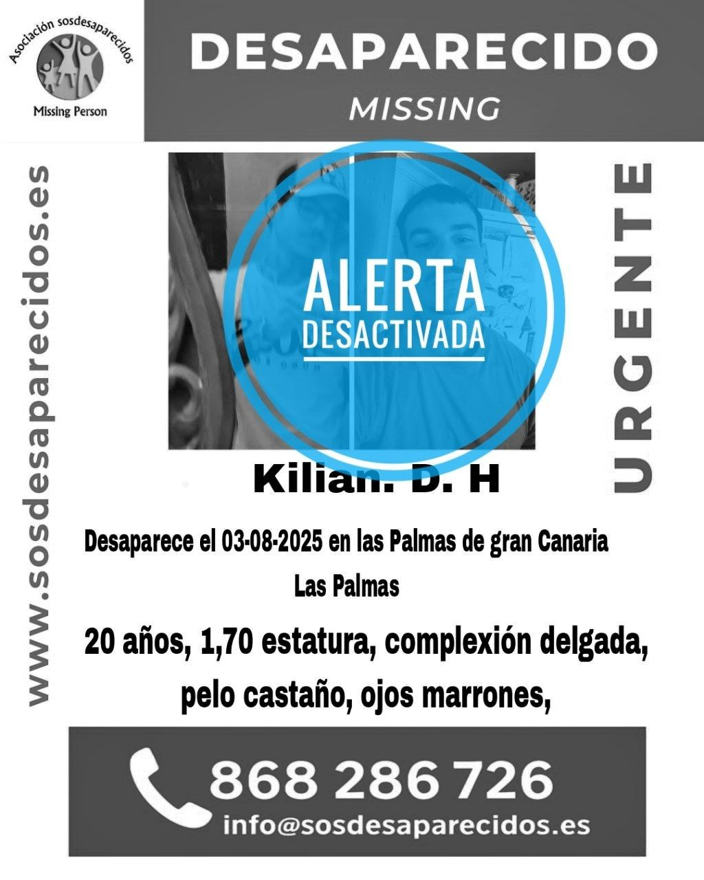 Aparece en buen estado Kilian, el joven de 20 años desaparecido en Las Palmas de Gran Canaria