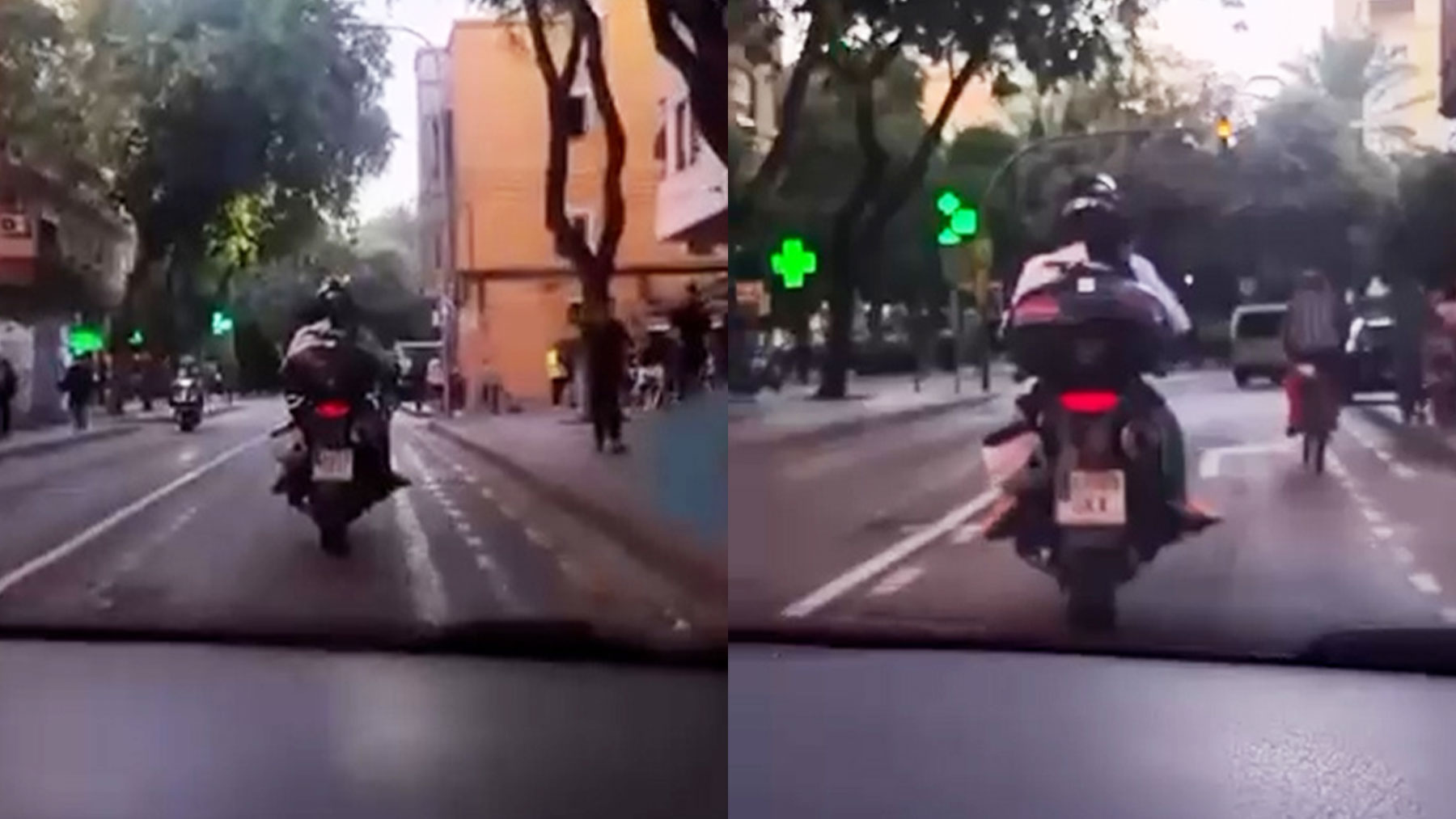 Graban a un motorista circulando con un niño sin casco por Palma