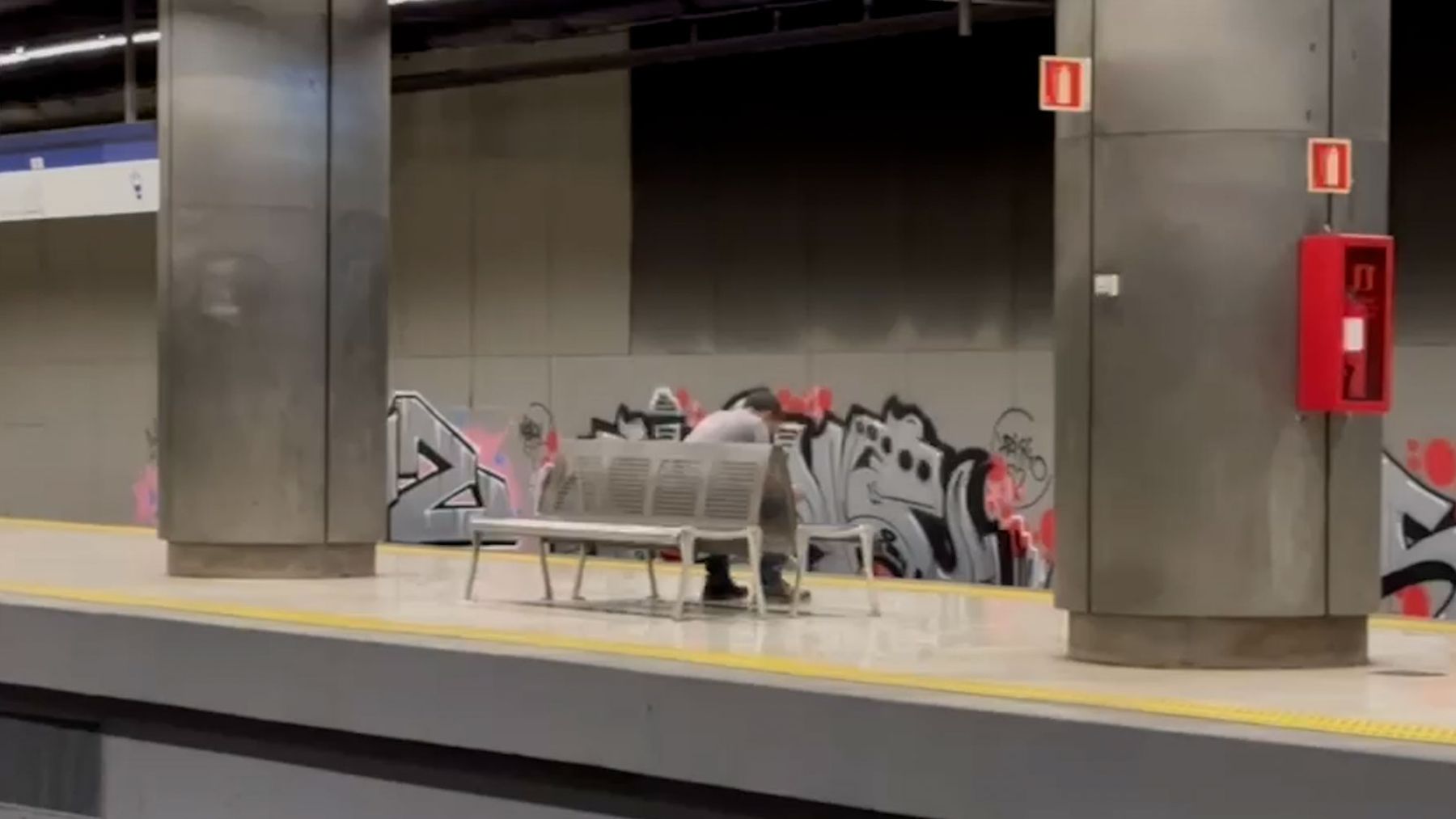 Un grupo de grafiteros asalta la estación de tren de Son Costa-Son Forteza y vandaliza las paredes