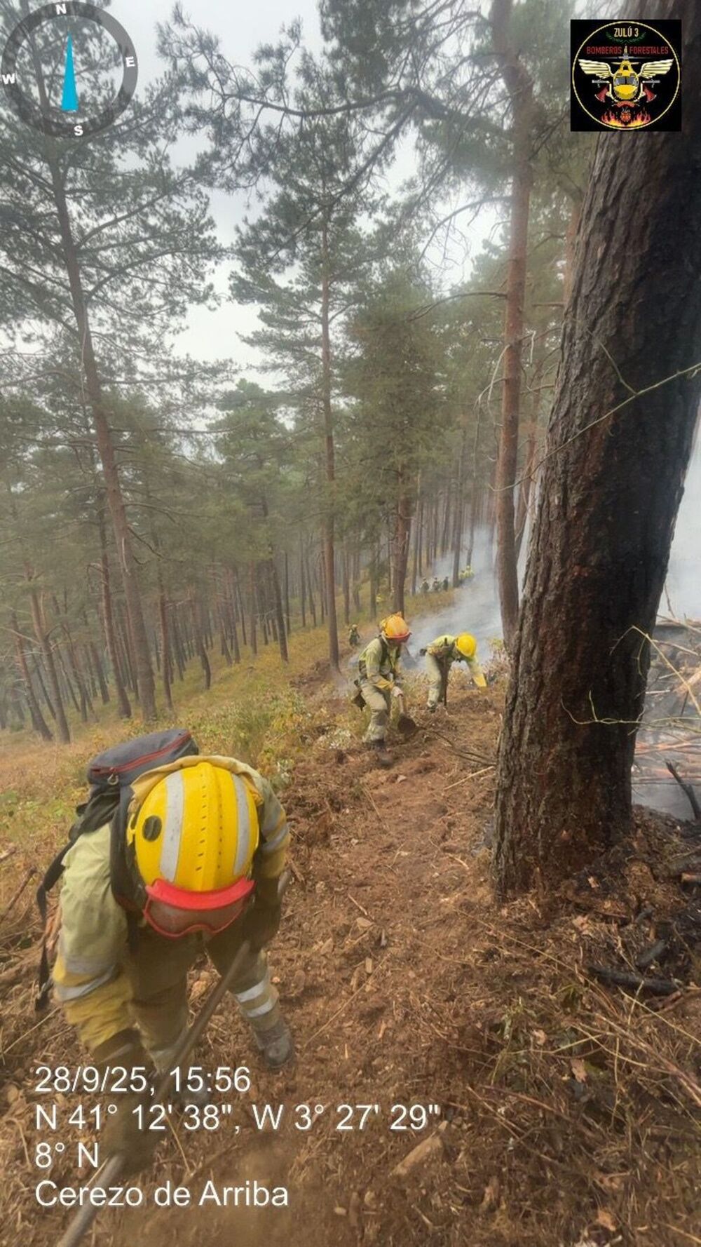 Estabilizado el perímetro del incendio de Cerezo de Abajo