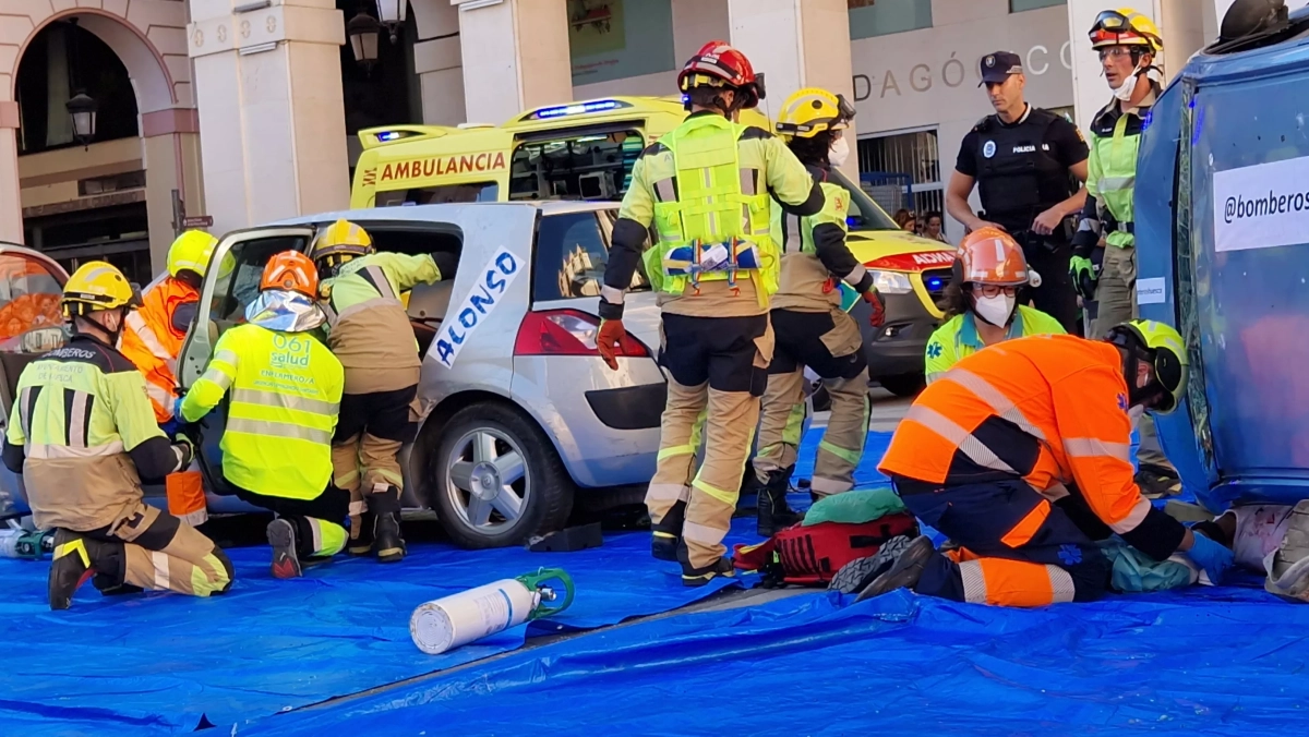 Simulacro de accidente impacta a la ciudadanía durante la Semana de la Prevención de Incendios