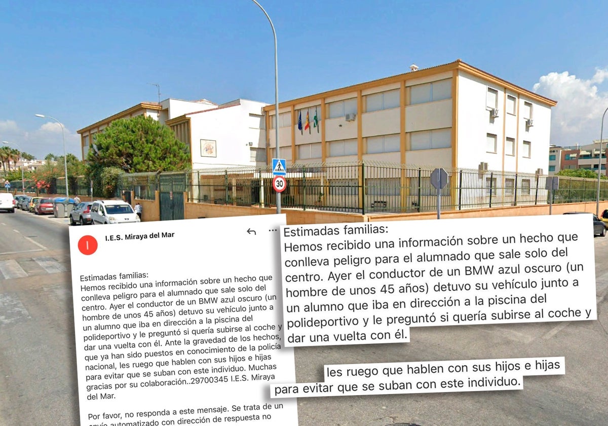Un instituto de Torre del Mar advierte de un conductor que ofreció a un alumno «subirse al coche» y «dar una vuelta con él»