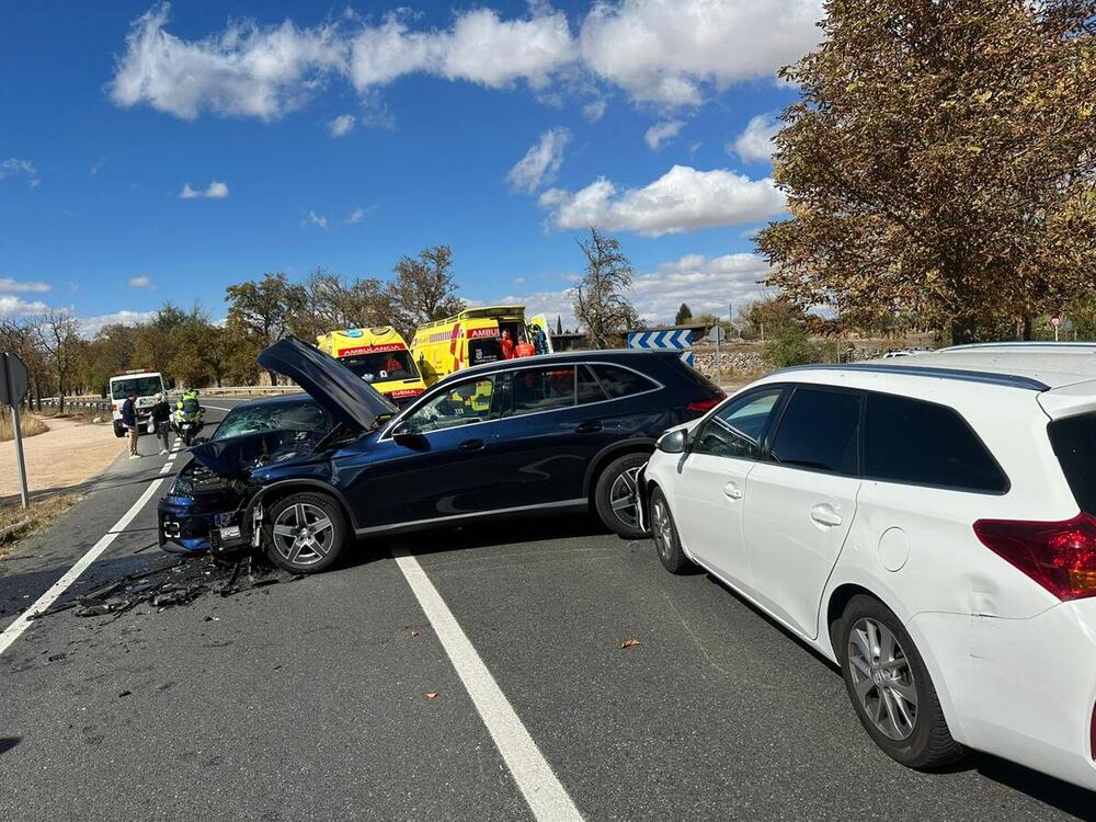 Dos heridos leves en un colisión múltiple en La Granja