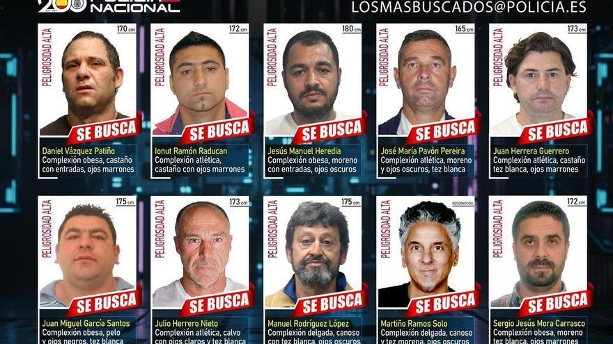 ¿Reconoces a alguna de estas personas? La Policía pide ayuda para detener a los 10 fugitivos más buscados