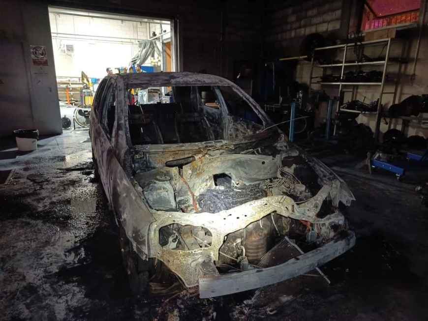 Incendio en taller de Automoción del CIFP Pico Frentes, en Soria