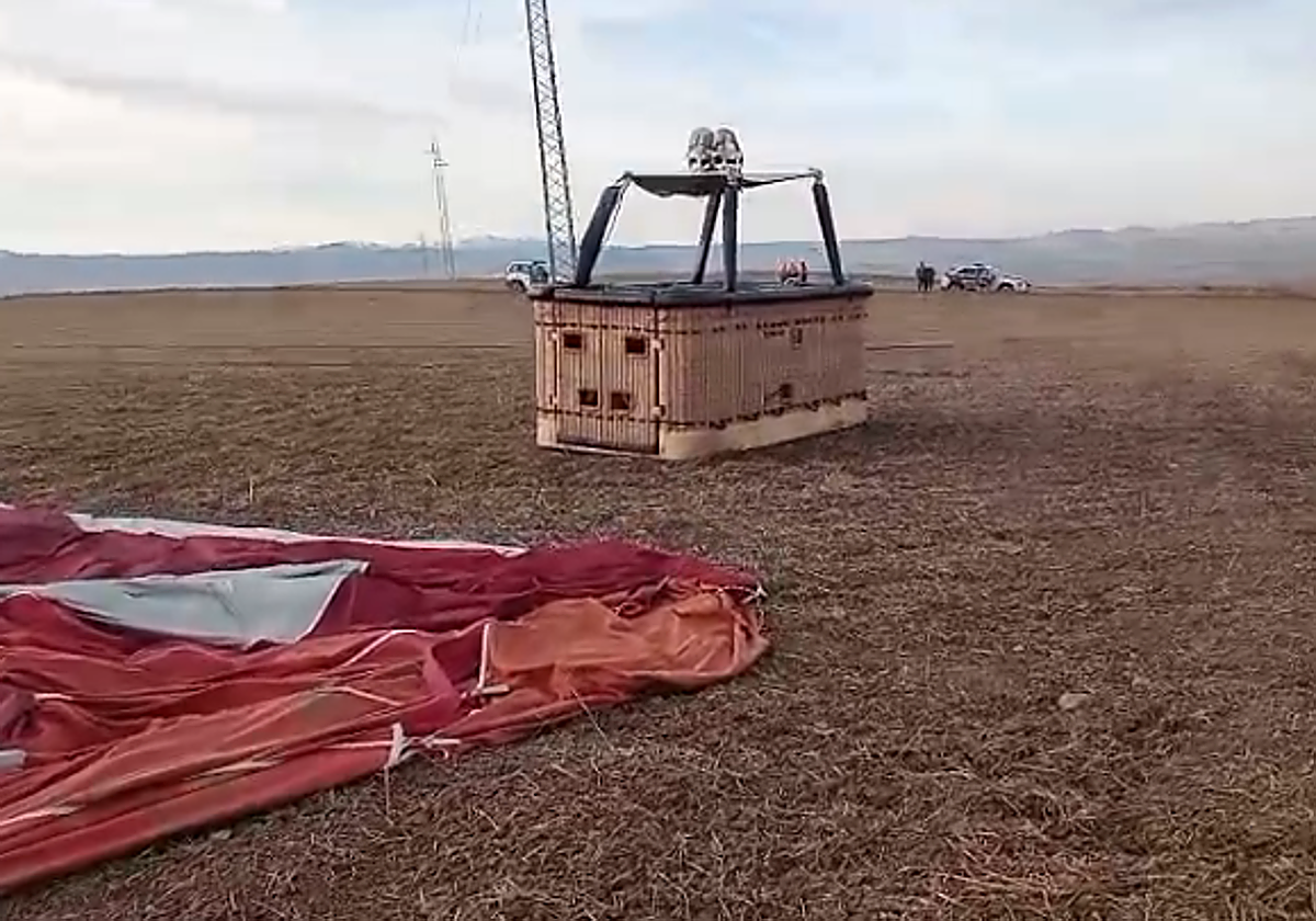 Ilesos los nueve ocupantes de un globo aerostático al caer cuando volaba entre Villalobar y Castañares
