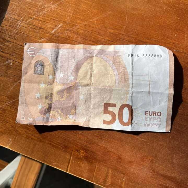Billete falso en Ayamonte. Fuente: Policía Local de Ayamonte
