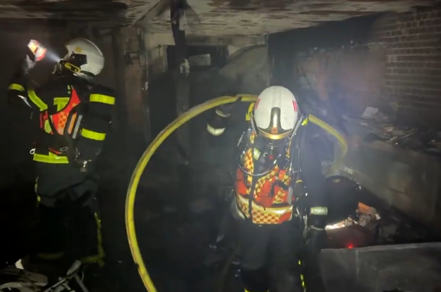 Los bomberos salvan a una perrita de un incendio en un chalé en Villarejo de Salvanés