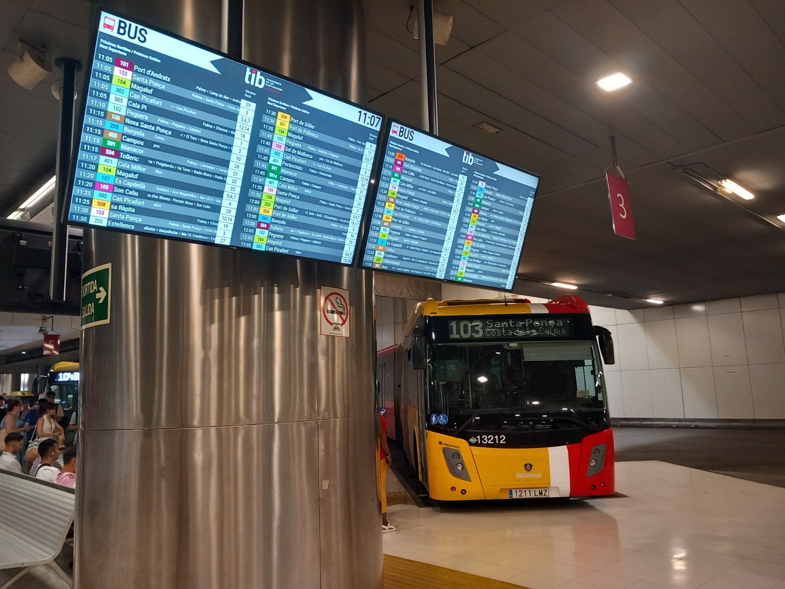 Un colombiano agrede a un vigilante en la estación Intermodal de Palma: «Gonorrea te voy a matar»