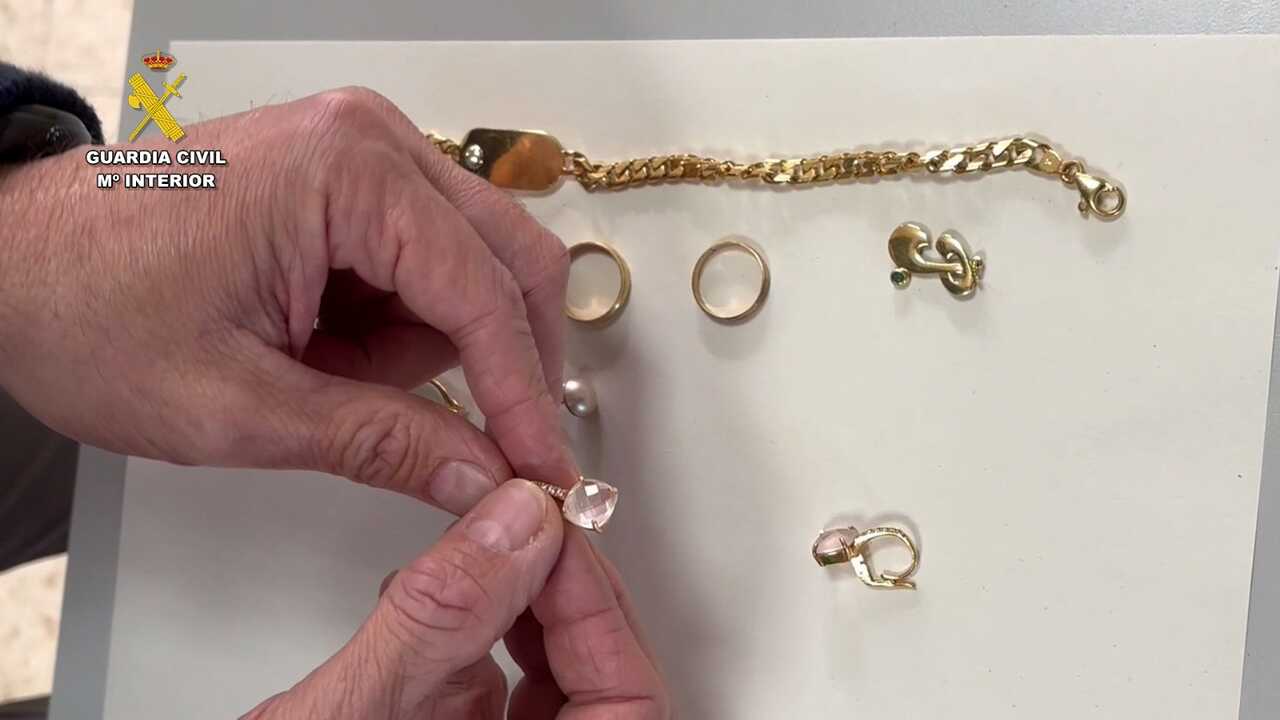 Joyas robadas. Fuente: Guardia Civil
