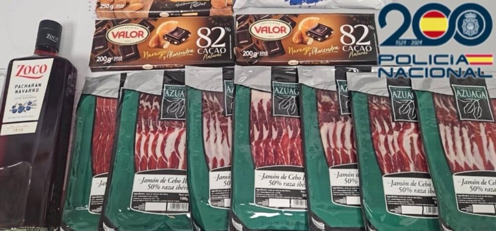 Detenidos por robar jamón, chocolate y una botella de pacharán