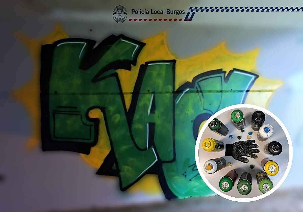 Identificado un joven en Burgos tras ser sorprendido haciendo un grafiti