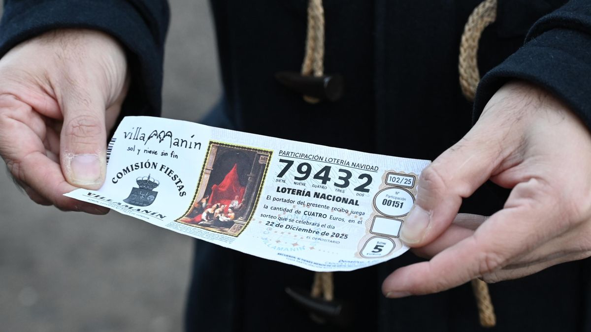 Una participación de la Lotería de Navidad premiada en Villamanín.