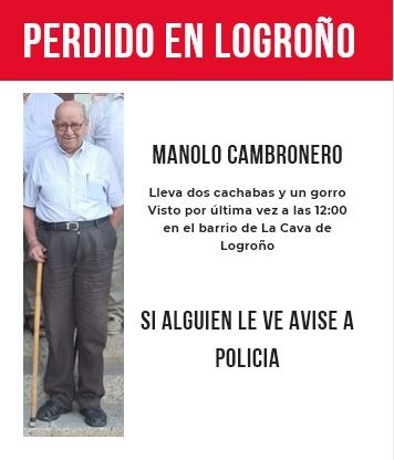 Desaparece Manolo Cambronero, salesiano de 88 años, visto por última vez en la calle Chile de Logroño
